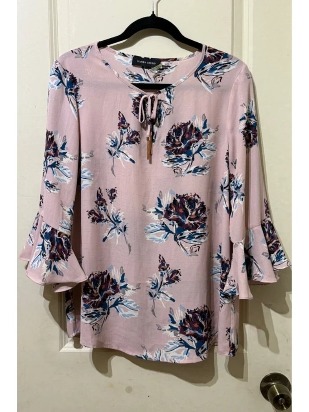 Ivanka Trump Georgette Flutter Bell Sleeve Blouse